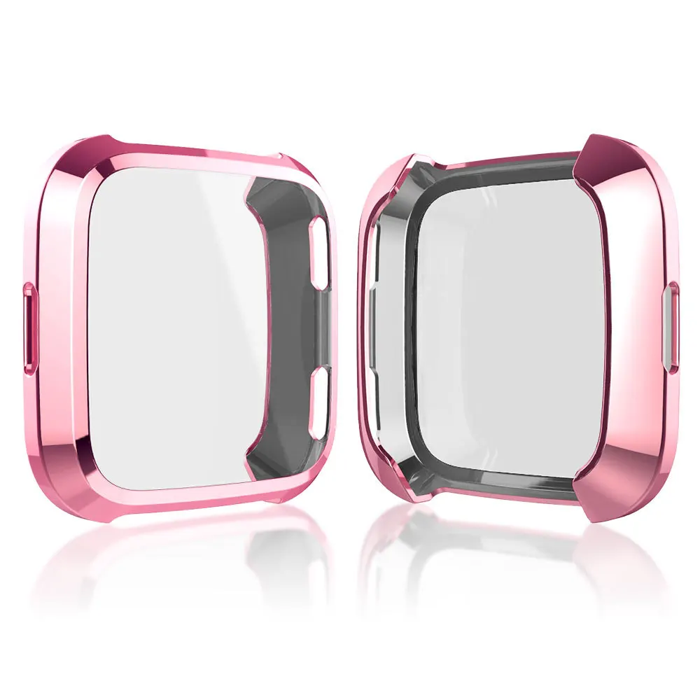 Soft TPU Silicone Plating Case Cover For Fitbit Versa 2 Full Screen Protector Case On Fit bit Versa2 Smartwatch Protective Coque