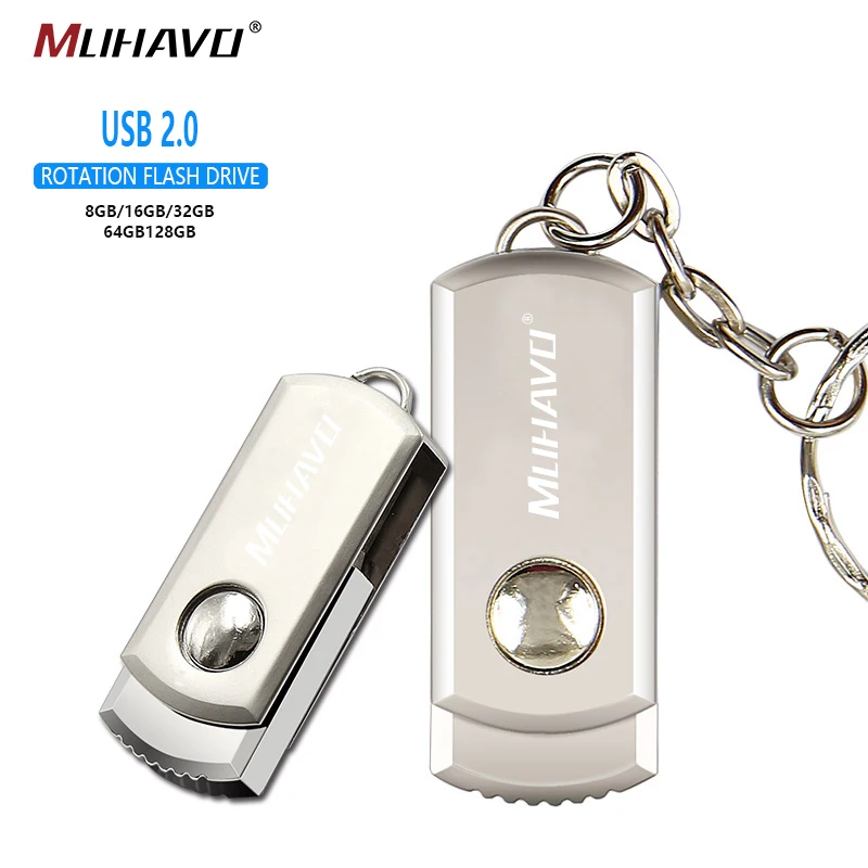 Металлический usb флеш накопитель 128 Гб 64 ГБ 32 16 вращающийся 8 4 2 0 с логотипом на