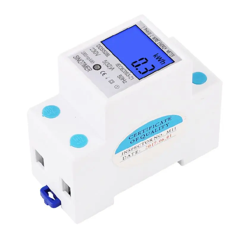 DDS528L цифровой счетчик энергии однофазный 110/230V 50Hz Din дождь монтажа кВт/ч