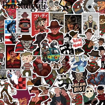 

50pcs Freddy Krueger Friday the 13th horror characters Stickers Skateboard Guitar Suitcase Girls Waterproof scrapbooking Kids