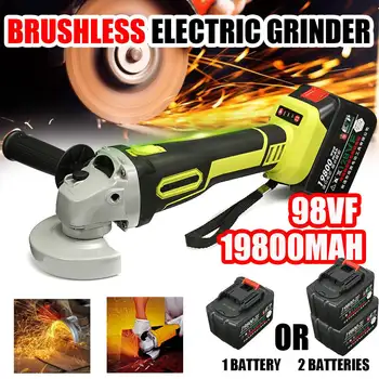 

128VF 19800mAh Protable Electric Angle Grinder Cordless Power Cutting Tool Lithium Battery Rechargeable Power Tool Grinder