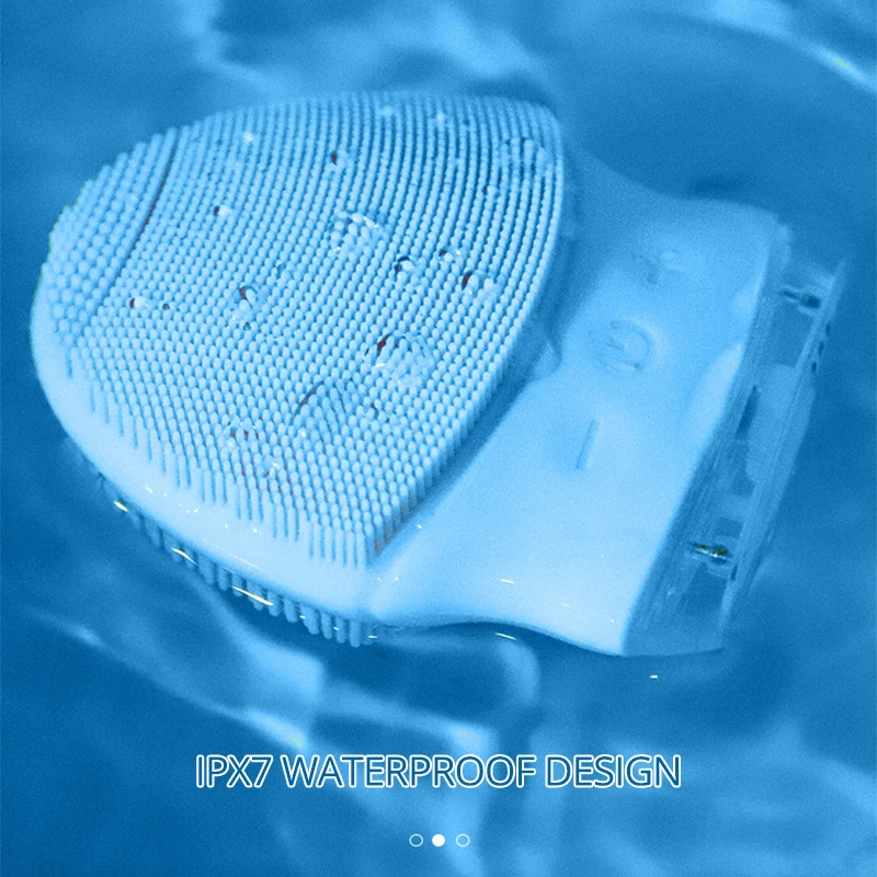 Очищающая щетка для лица с питанием от сети, звуковое Силиконовое очищающее средство, водонепроницаемое перезаряжаемое USB устройство для ухода за кожей, Массажная щетка для подогрева лица