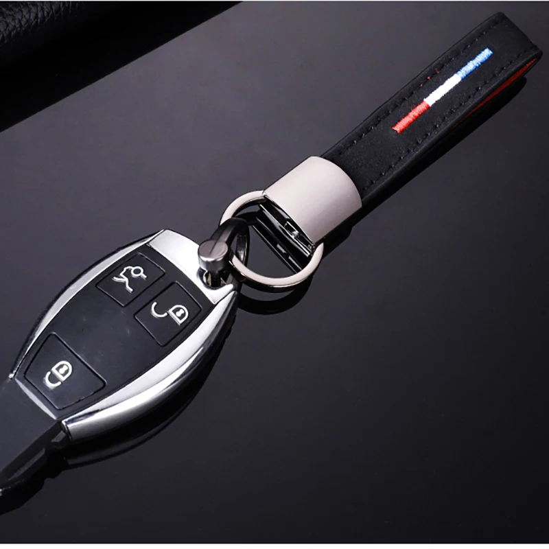 

Christmas Gift fits for AUDI Car Key Leather Key Chain With Key Ring Holder Handmade Genuine Leather Car Key Chain Key Ring