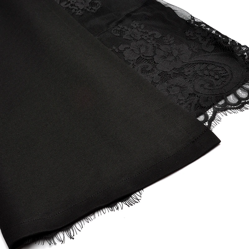 V-collar short-sleeve dress hip lace stitching mid-length dress new summer style of