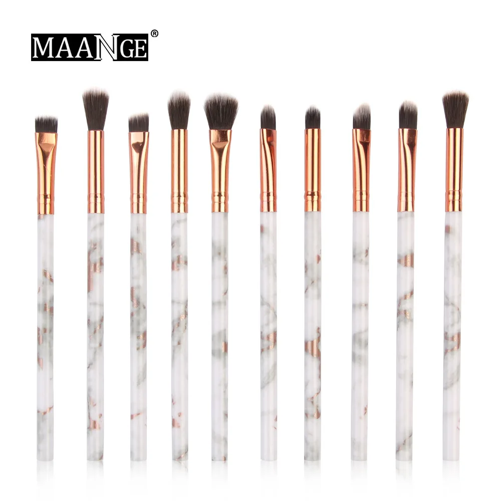 Makeup Brush Set Tools Professional Marble Eyeshadow Lip Eyeliner Blush Face Brushes Wholesale Pro 10 Pcs 1set | Красота и здоровье