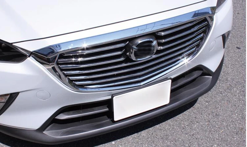 10 шт. аксессуары для радиатора яркого серебра Mazda CX 3 CX3 2016 2017 2018 автомобильный