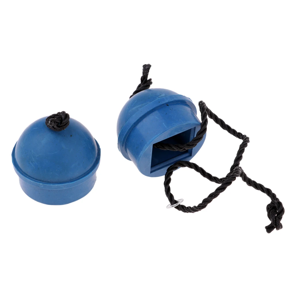 2 Pieces Pool Snooker Billiard Cue Pool Table Chalk Holder Blue Rubber Holder With String Attachment