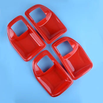 

DWCX 4x Red Interior Door Handle Bowl Cover Trim Fit for Jeep Wrangler JK 4 Door 2011 2012 2013 2014 2015 2016 2017