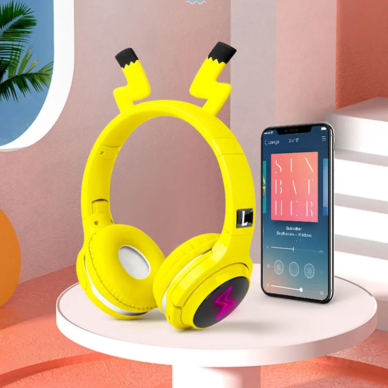 Bluetooth Headphones Kids Cute Cartoon Bluetooth 5 0 Headset With Mic Stereo Wireless Gamer Earphones for Children Smartphone