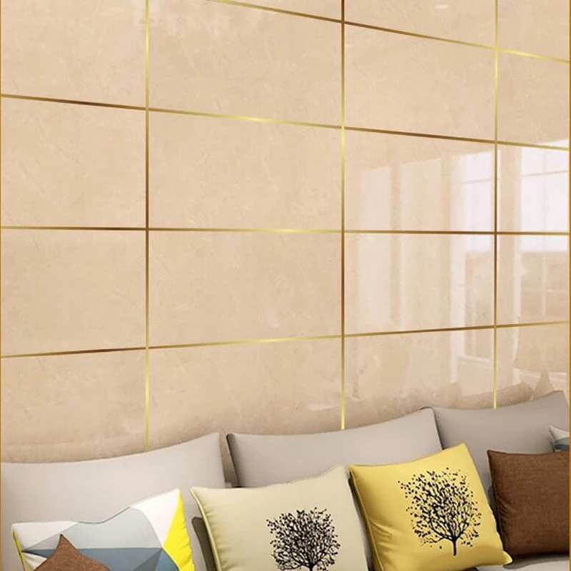 50 метров золотые самоклеящиеся наклейки водонепроницаемые плитки стены плитки пространства уплотнительная лента полосы суставов красота наклейки домашний декор