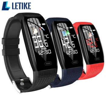 

Letike New real-time temperature monitoring T5 Smart bracelet heart rate blood pressure measure IP67 Waterproof Men smart watch