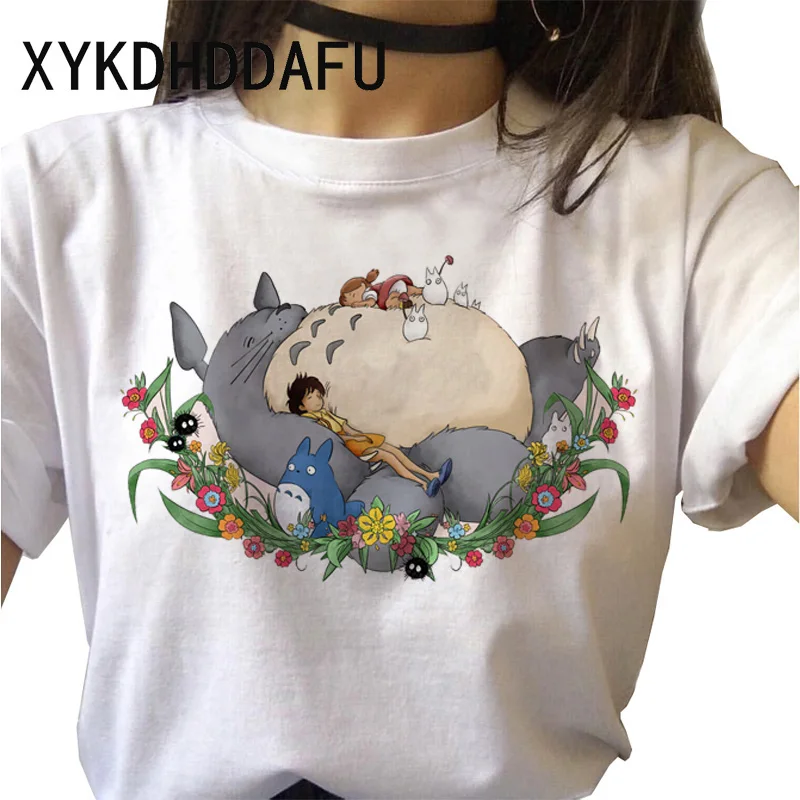 Totoro T Shirt Women Kawaii Studio Ghibli Harajuku Tshirt Summer Clothes Cute Female ulzzang T-shirt Top Tee japanese Print