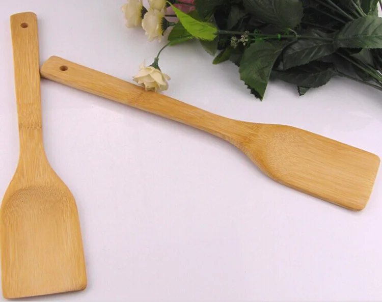 1 шт. натуральное здоровье бамбуковая лопатка ложка посуда кухонная шлицевая лопатка деревянные инструменты для приготовления пищи