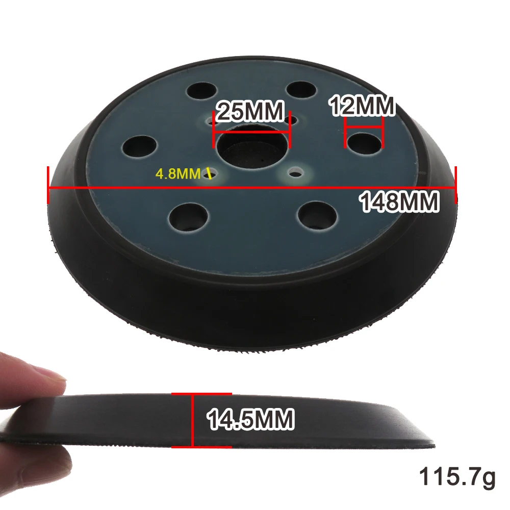 6 Inches 150MM 6-Hole Back-up Sanding Pad 4 Nails Hook and Loop Sander Backing Plate for Electric  Sander Ridgid R2611
