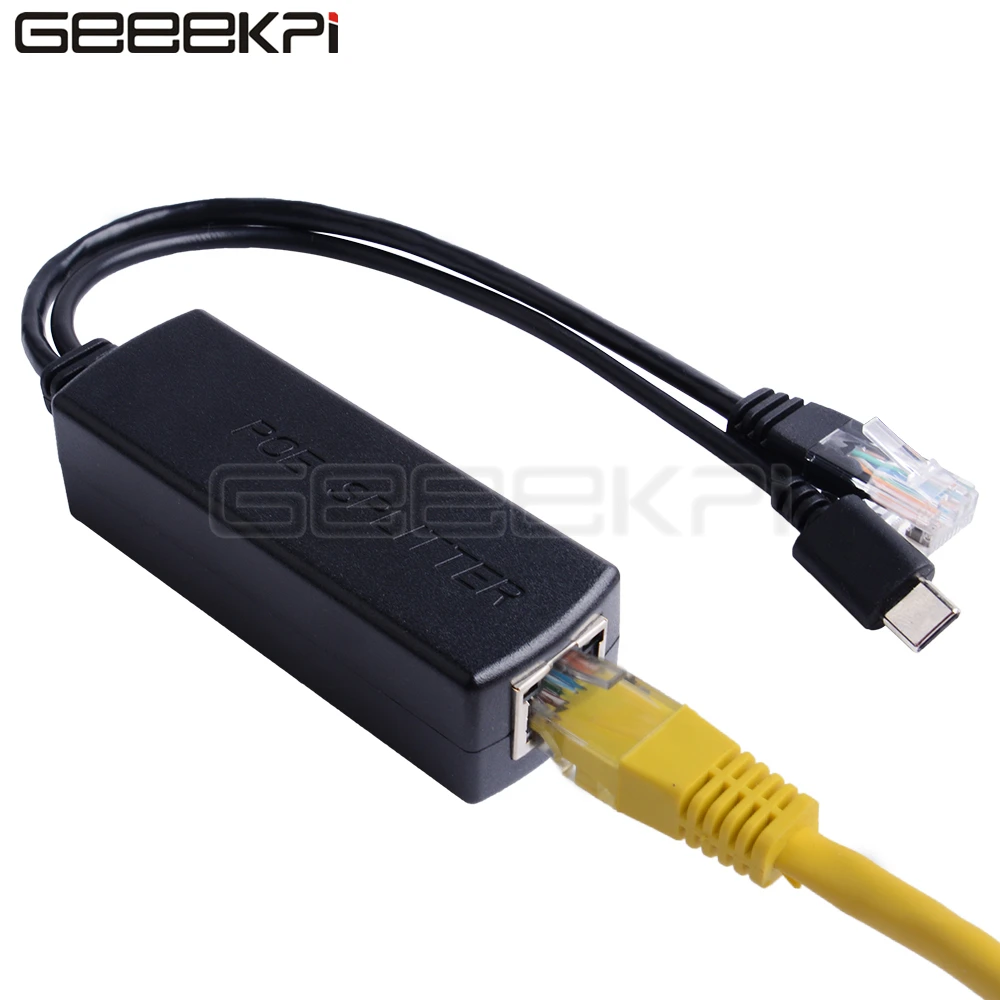 

GeeekPi Gigabit Raspberry Pi PoE Splitter Gigabit USB Type C Power Over Ethernet IEEE 802.3af PoE Switch Extension