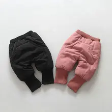 Детская одежда для мужчин и женщин; детские брюки; зимние утепленные брюки с хлопковой подкладкой; 19; стиль; для детей 2-6 лет