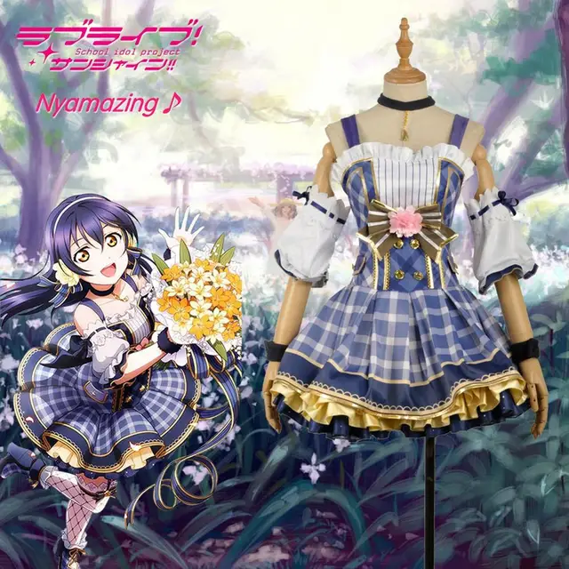 Cosplay Costume Love Live Flowers Awakening Rin Kotori Umi Eli Tojo Plaid Dress Adult Women Costume Maid Dress Japanese Bouquet Sonoda Umi