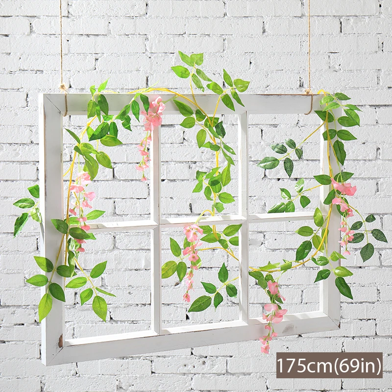 Wisteria Vine Artificial Flowers Silk Garland Arch plant decor home garden decoration hanging plant wall christmas decoration