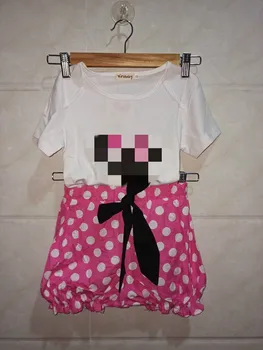 

Short Sleeve Tops and Shorts Sets for Kids 2020 Dot Print Summer Clothing Fashion Girl's Tracksuit Two Pieces Clothing Sets