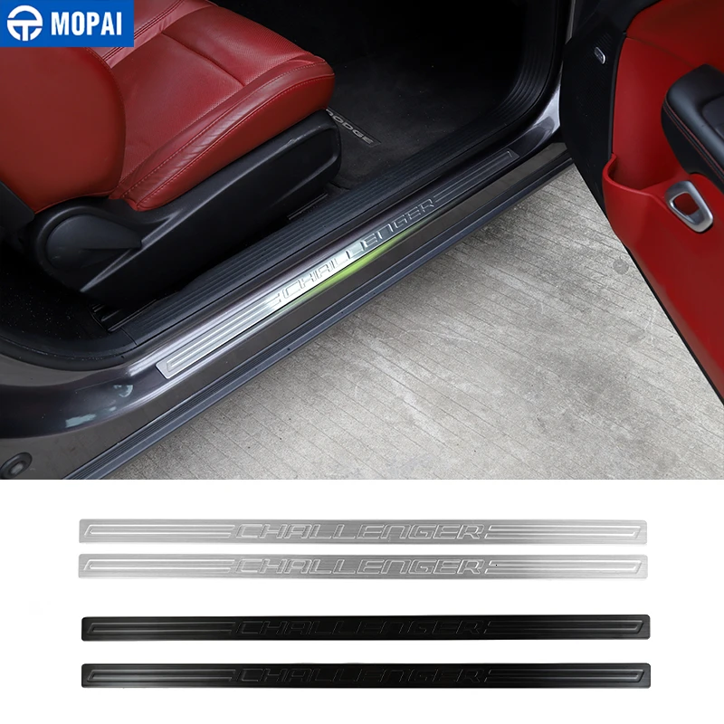 

MOPAI Nerf Bars for Dodge Challenger 2009+ Car Door Sill Plate Protector Scuff Threshold Cover for Dodge Challenger 2009+