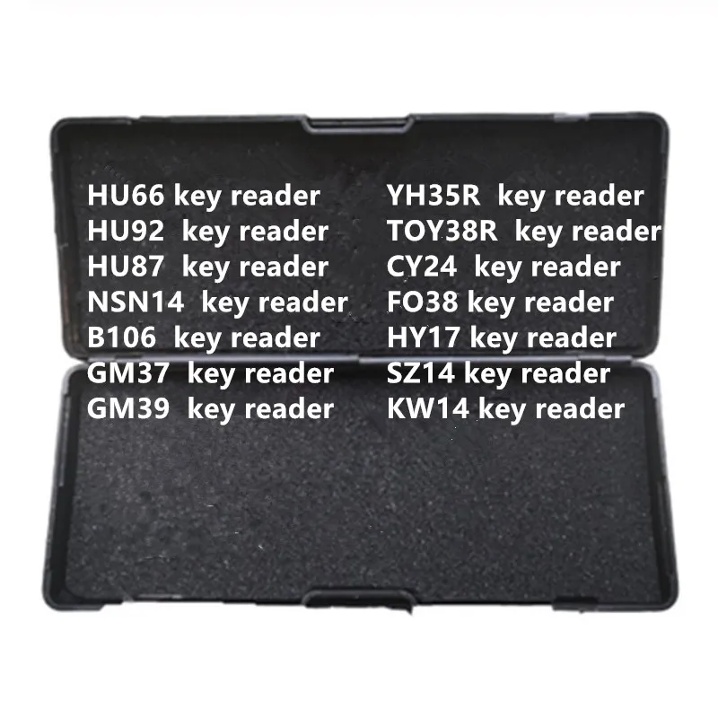 Считыватель ключей Lishi 2 в 1 инструмент HU66 HU92 HU87 NSN14 TOY38R CY24 B106 GM37 GM39 YH35R FO38 HY17 SZ14 KW14 |