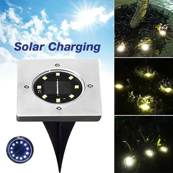 

Ground Lamp 8 LED Garden Decking Gutter Outdoor Buried Light Durable Solar IP65 Home Street Eco-Friendly Disk Lights Security