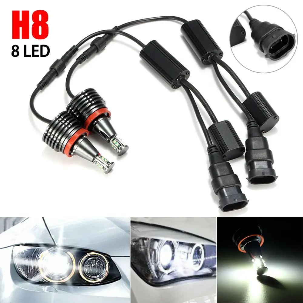 1 пара 80 Вт 8LED автомобильные ангельские глаза гало светильник H8 сканирующее