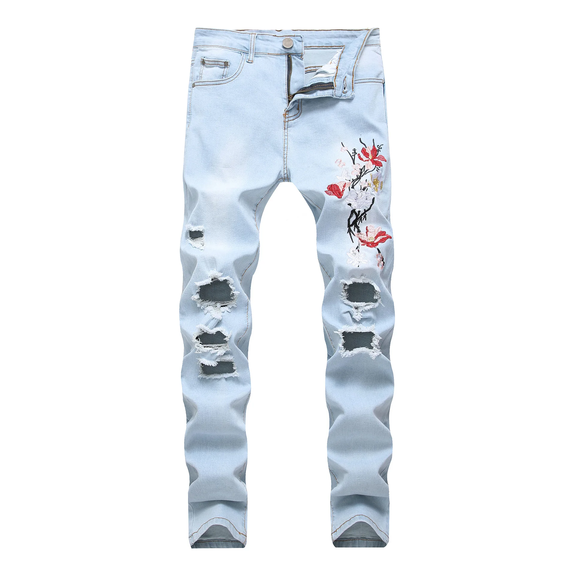 mens light denim ripped jeans