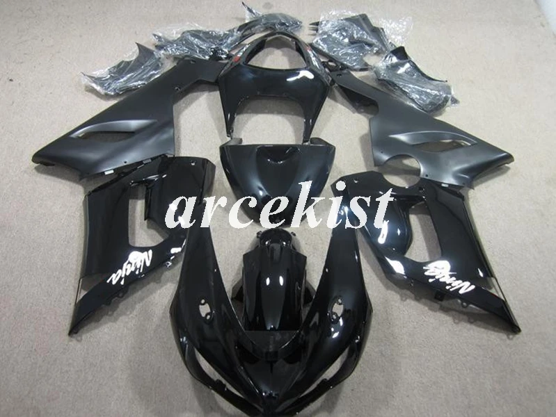 4 подарки ABS мотоцикл Полный обтекатели комплект подходит для Kawasaki Ninja ZX-6R 636 2005 2006 05 06 набор кузова черный