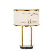 Креативная американская задыхающаяся Медная настольная лампа для фойе прикроватный Декор для гостиной пейзажная живопись современный Настольный светильник для чтения 2551