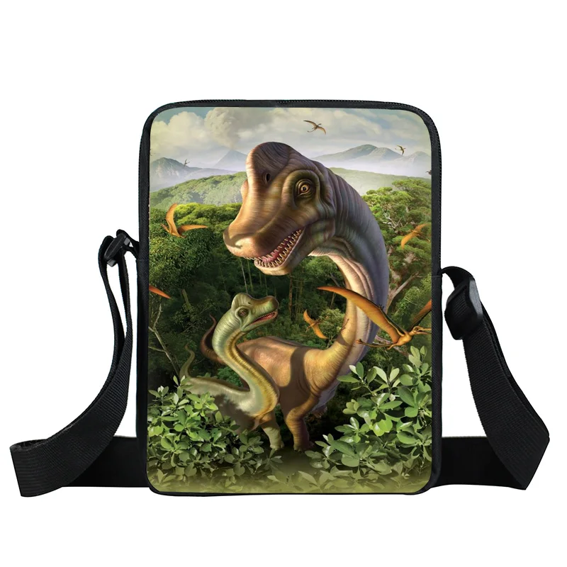XKB LONG25 ancient monster dinosaur print mini messenger bag teenager boys girls crossbody bag women handbag men totes small shoulder bags - Цвет: XKB LONG25