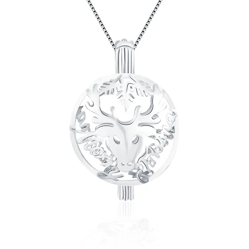 

Кулон CLUCI из серебра 925 пробы в виде оленя, 3 шт., женское ожерелье, кулон в виде животного, ювелирное изделие из стерлингового серебра 925 пробы, жемчужный медальон SC154SB