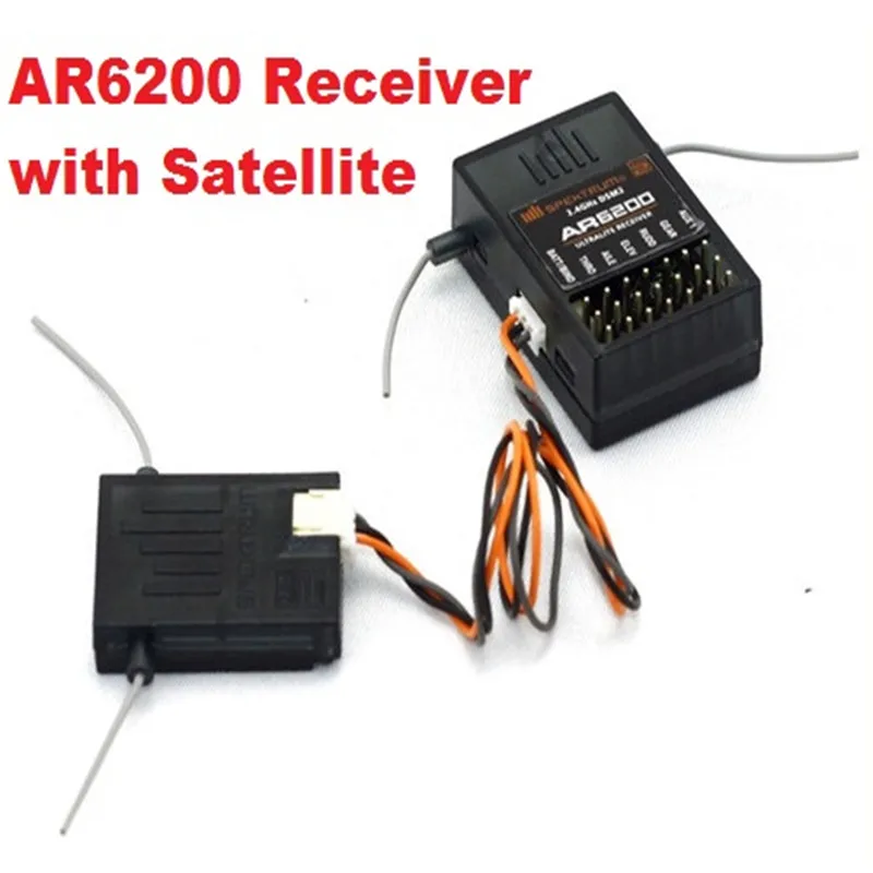 Приемник DSM2 Spektrum AR6200 2 4 ГГц 6-канальный приемник со спутниками для DX6i DX7 DX8 DX9 JR DSX6 DSX9