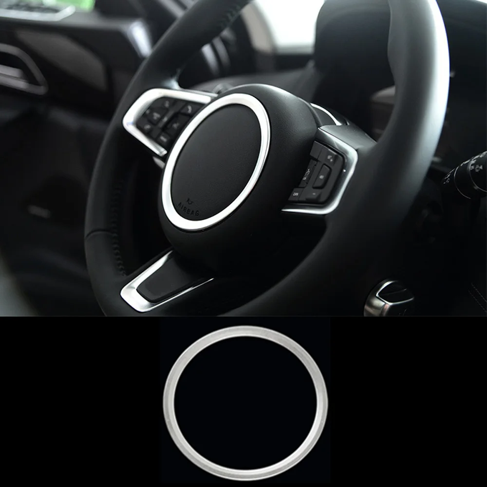 Серебряный рулевого Стикеры для Jaguar F PACE TYPE XF XE колеса автомобиля кольцо интерьер