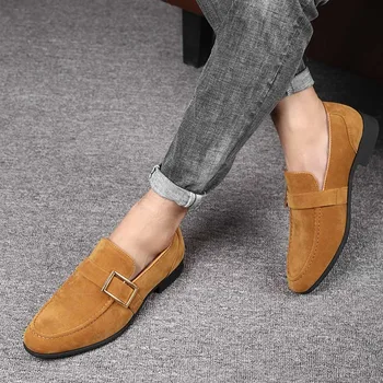 

New Leather Shoes Men Flats Oxfords Shoes Man's Design Causal Loafers Slip On Soft Leather Sneakers Men Driving Shoe