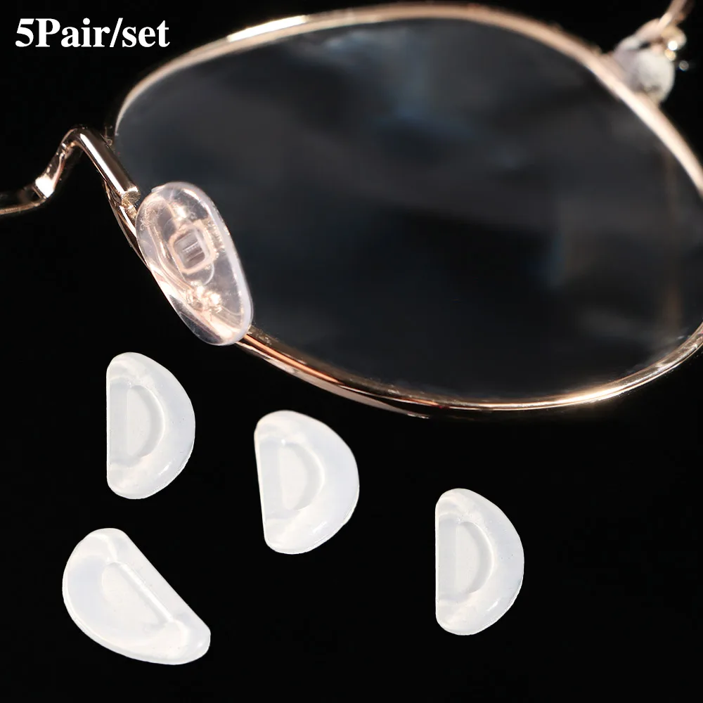 

5 Pairs Anti-Slip Silicone Nose Pad Adhesive Glasses Nose Pads Lift Increase Pad for Glasses Eyeglasses Accessories