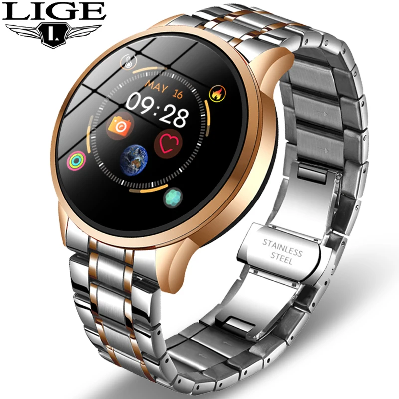 

LIGE 2020 New Smart Watch Men Women Sports Waterproof 1.3-inch Color Display Heart Rate Blood Pressure Monitor reloj inteligente