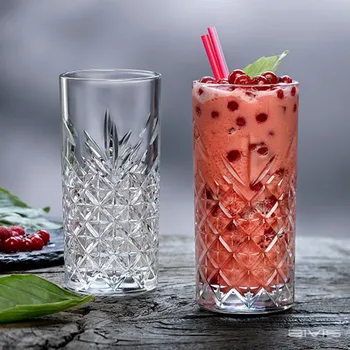 

2PCS Highball Glasses Barware Collins Tumbler for Water, Juice, Beer, and Cocktail Set of 2