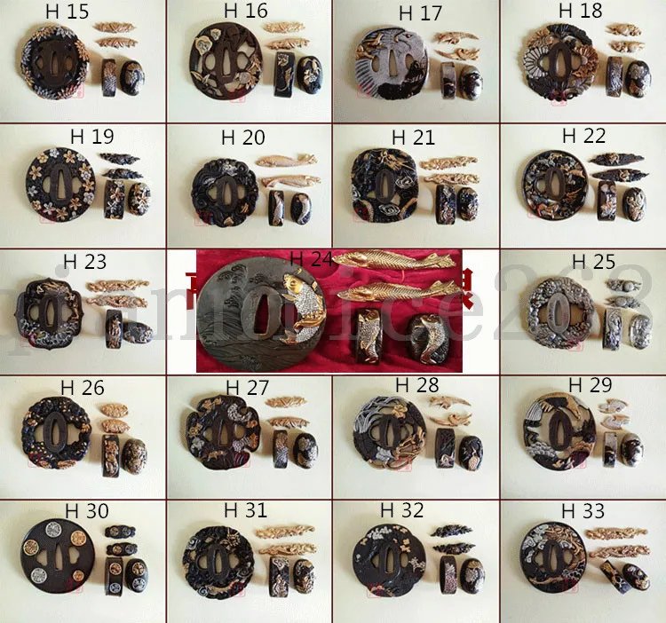 

Один высокий медный позолоченный японский самурайский меч, цветок Tsuba и Fuchi(19 indivual на выбор)