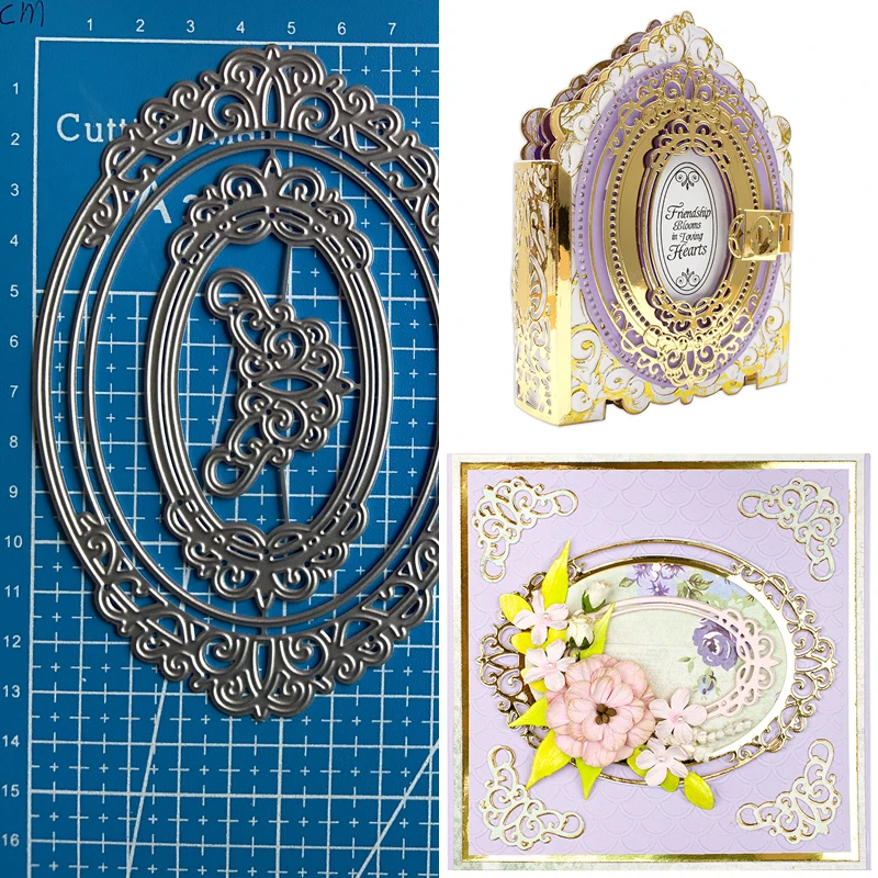 Lucky Goddess Metal Cutting Dies OVAL frame diy Scrapbooking Photo Album Decorative Embossing Paper Card Crafts Die | Дом и сад