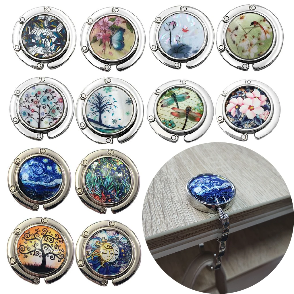 1pcs Portable Folding Bag Hook Hanger Purse Handbag Holders Foldable Table Hook Women Handbag