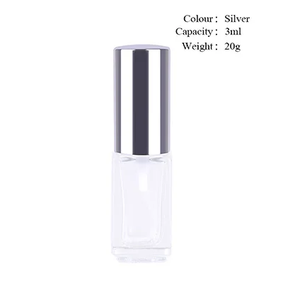 3ml Silver Мульти-Размер Путешествия Мини Стеклянная бутылка с распылителем насос многоразового использования пустой флакон для духов с распылителем - Цвет: 3ml Silver