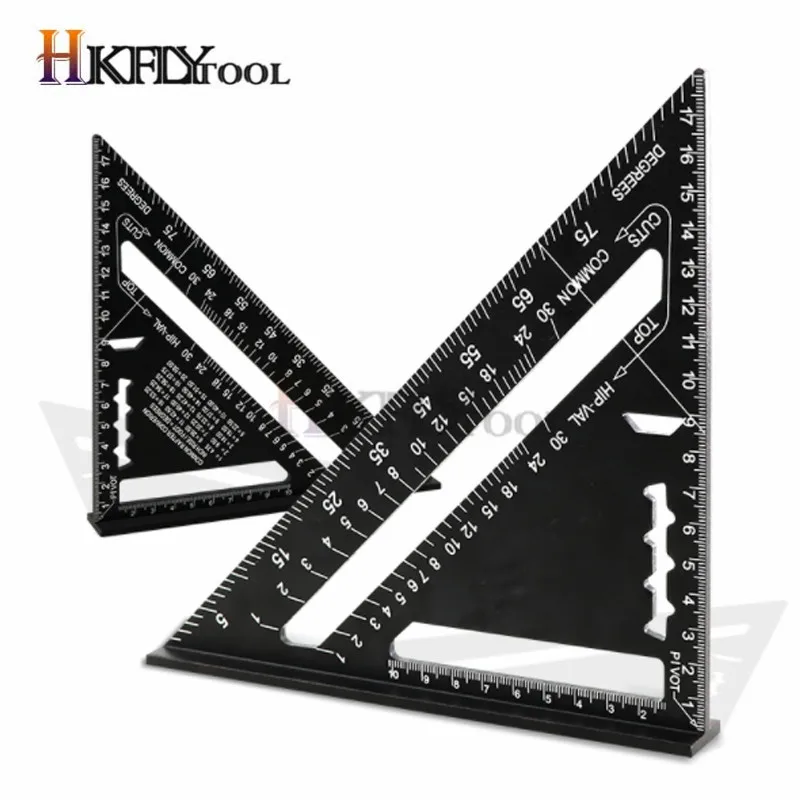 7'' Aluminum Alloy Speed Square Triangle Angle Protractor Rulers Woodworking 
