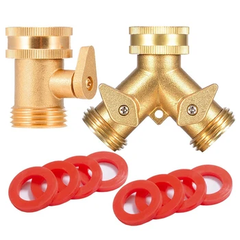 

WSFS Hot Heavy Duty Pure Copper Hose Splitter Set with Single Way Garden Hose Connector, 2-Way Y Heavy Duty Pure Copper Hose Spl