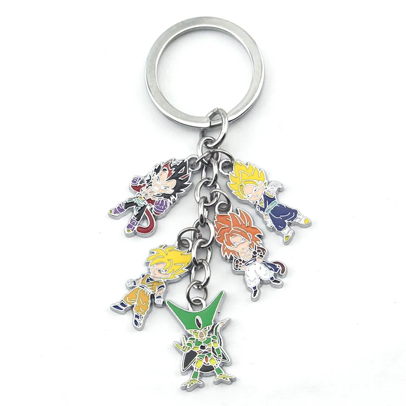 

Anime Cartoon Dragon Ball Z Car Keychains Metal Figures Pendants Key Chains Cool Keyring Jewelry Accessories