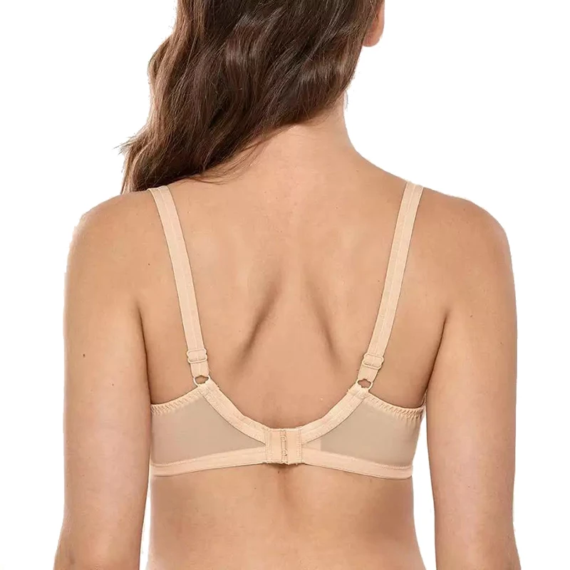 Women's Bras Full Coverage Non-Padded Underwire Lingerie Lace Support Unlined Sexy Bralette 36 38 40 42 D E F G H Black