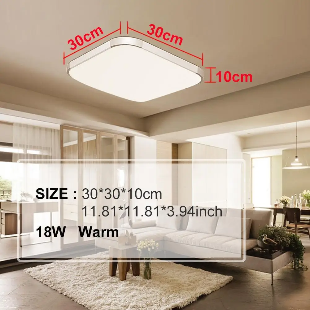 

18W Modern Square LED Ceiling Light Living Room Surface Mount Fixture Lamp