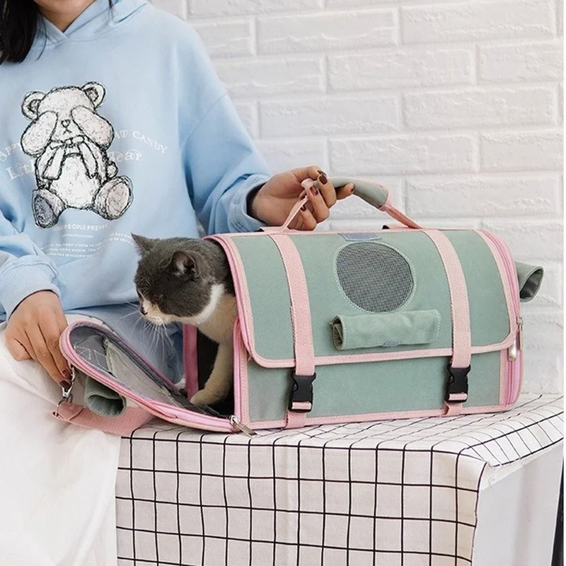 

2-in-1 Pet Backpack Shoulder Bag Handbag Pet Carriers Cat Backpack Travel Outdoor Portable Packaging Carry Satchel Luxury Dog