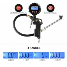 Цифровой насос для шин W/манометр воздуха с двойной головкой патрон для автомобилей мотоциклов