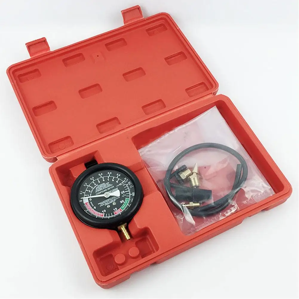 High Precision Car Engine Vacuum Pressure Gauge Meter For Fuel System Vacuum System Sealing Leak Checker Tool engine temperature gauges Diagnostic Tools